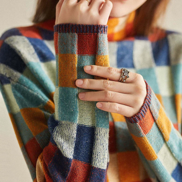 Adalyn™ | Colourful Patchwork Turtleneck Sweater